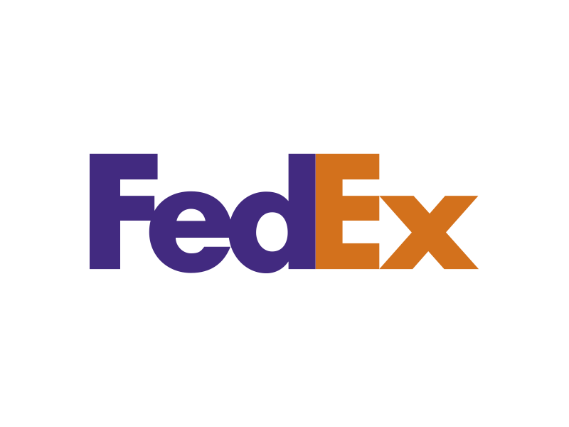 Logo Design FedEx – Wortmarke mit verstecktem Pfeil